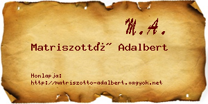 Matriszottó Adalbert névjegykártya